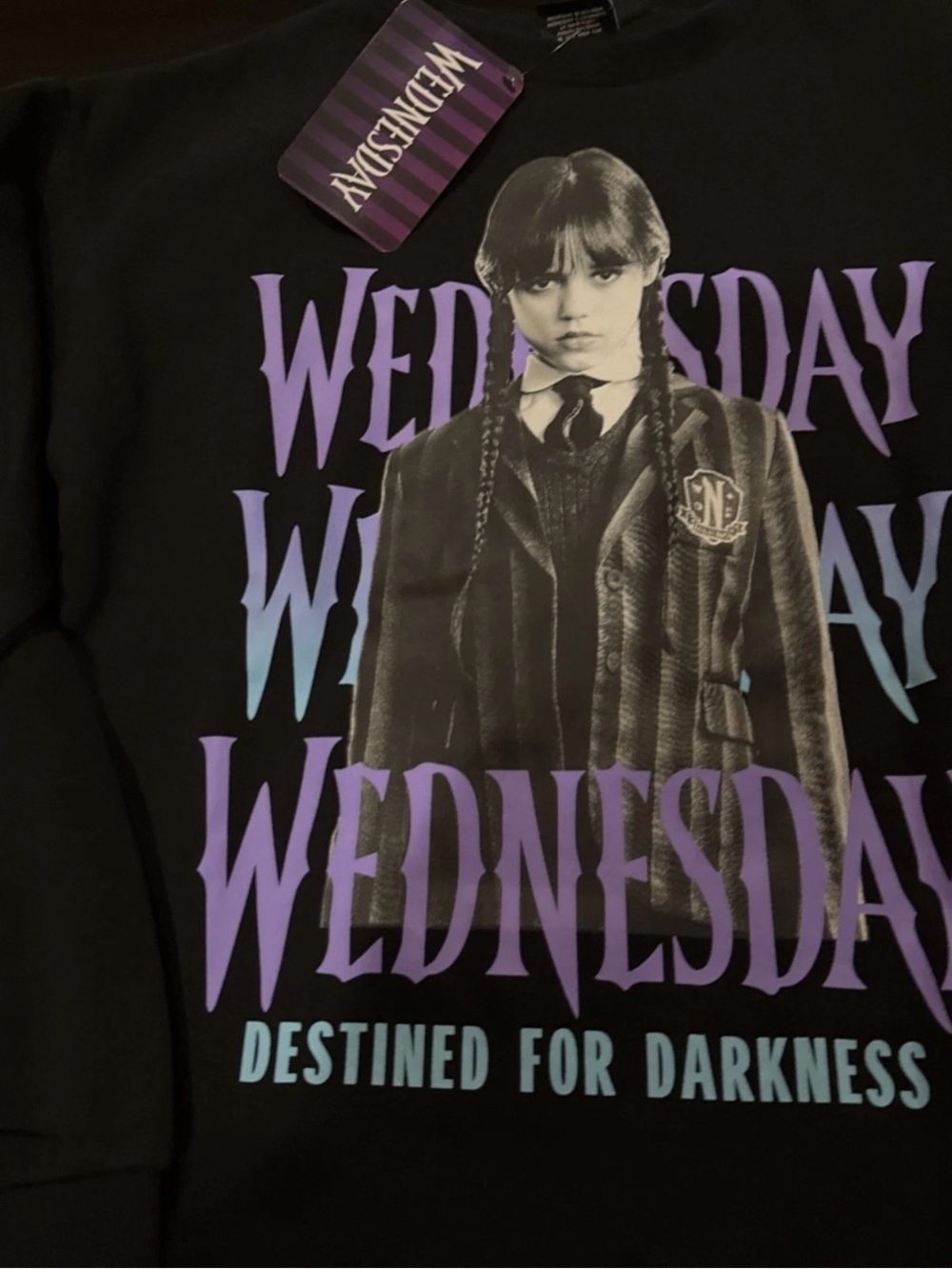 Wednesday Addams Jenna Ortega Girls Size 11-12 Yrs Sweatshirt Goth Halloween